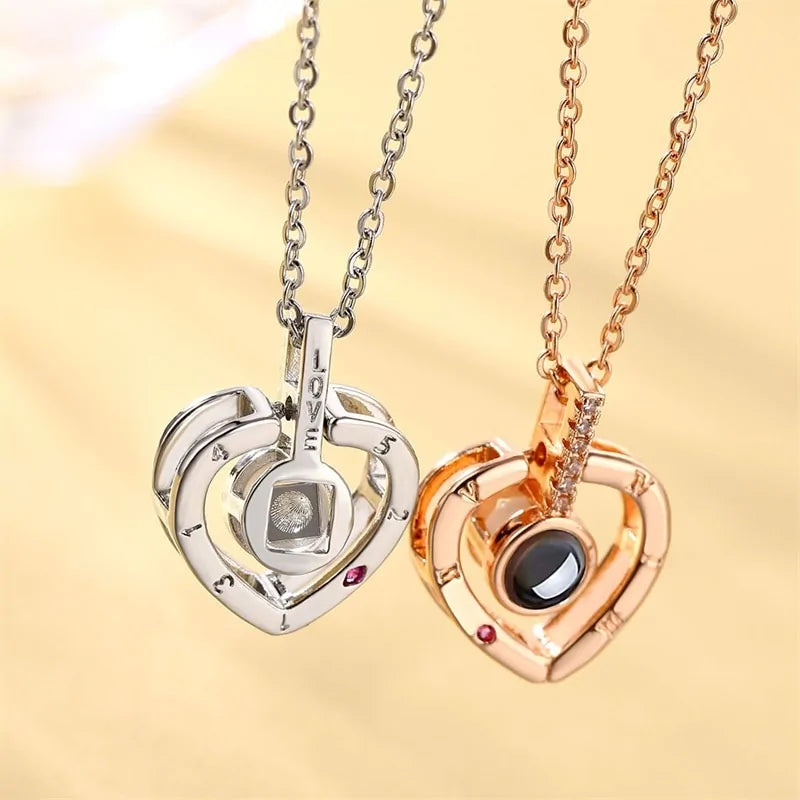 💖 Polyglot Love Necklace – "I Love You" in 100 Languages