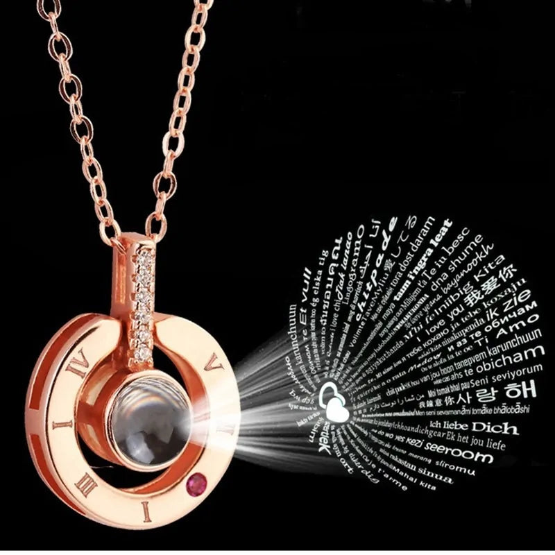 💖 Polyglot Love Necklace – "I Love You" in 100 Languages